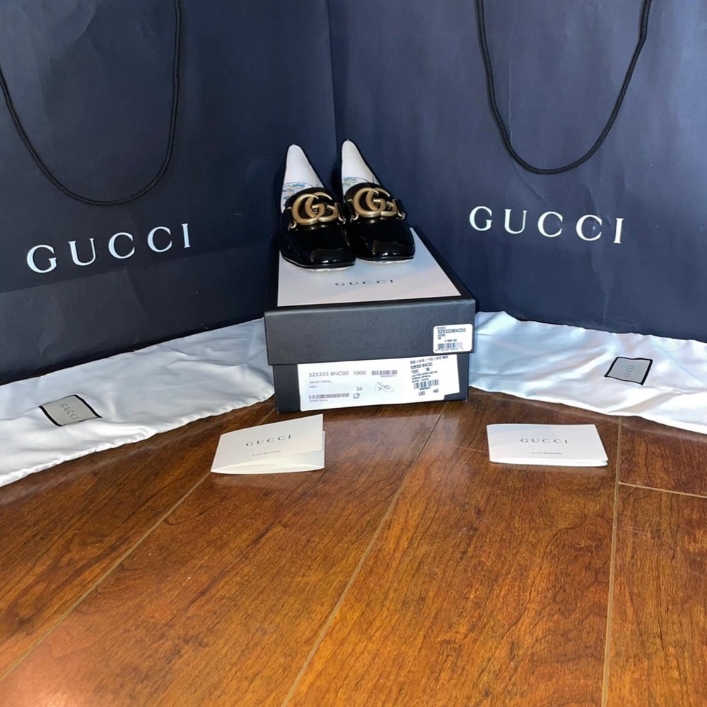 Gucci Womens Calfskin GG Marmont Mid Heel Pump NIB - Picture 4 of 15